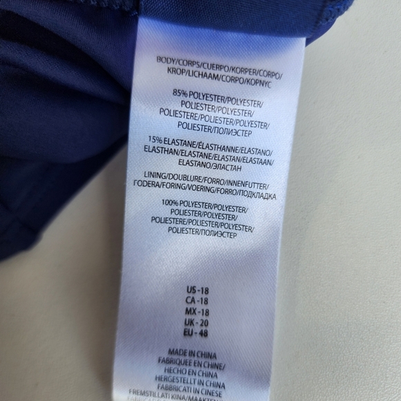 NWT Noon Swim Women's Bottoms Women’s Plus Size 18 Swimwear Navy BLUE - Picture 8 of 10